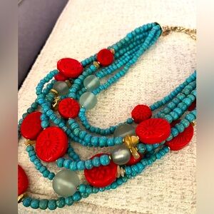 Chicos turquoise necklace and earrings